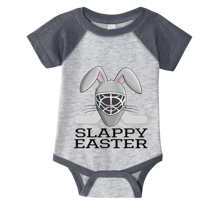 Fun Ice Hockey Easter Bunny Slappy Easter T For Infant Baby Jersey Bodysuit