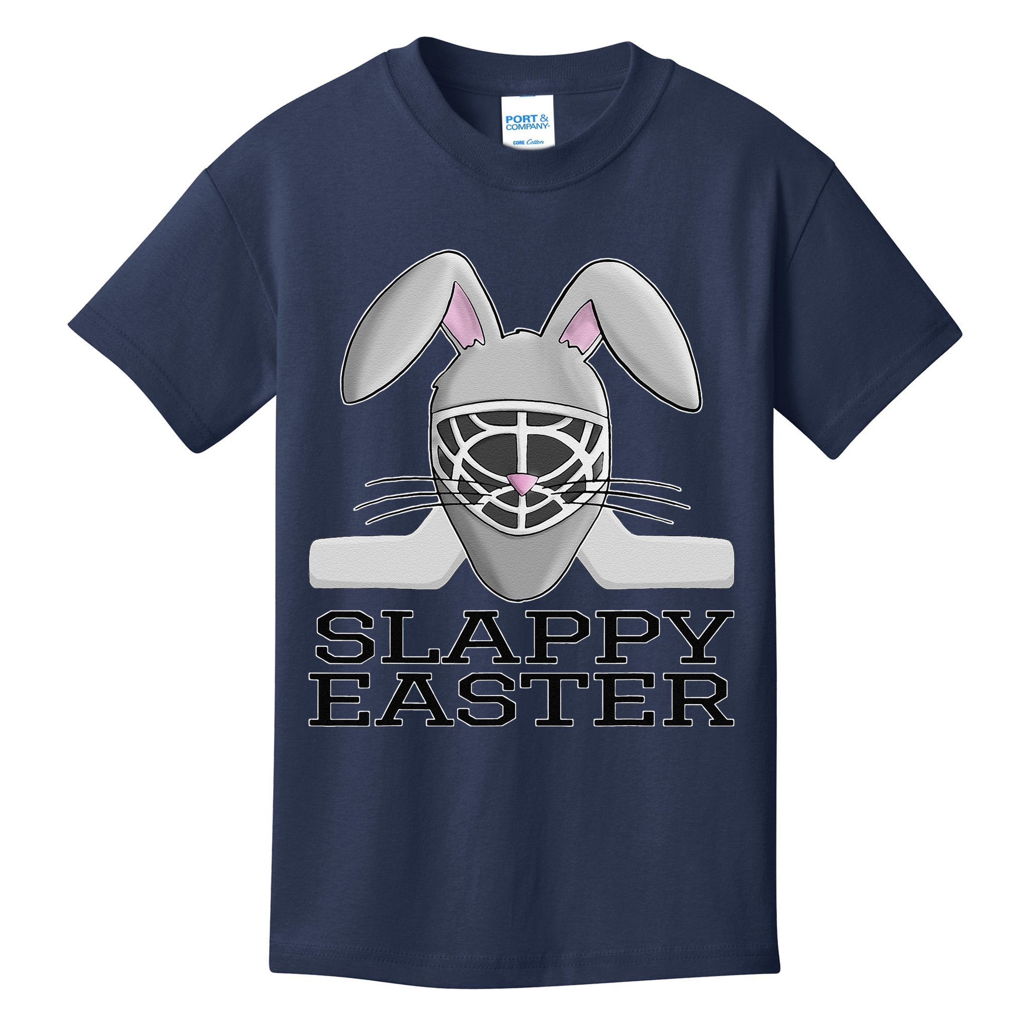 Fun Ice Hockey Easter Bunny Slappy Easter T For Kids T-Shirt