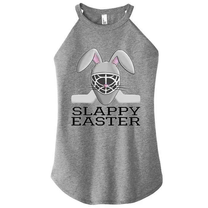 Fun Ice Hockey Easter Bunny Slappy Easter T For Women’s Perfect Tri Rocker Tank