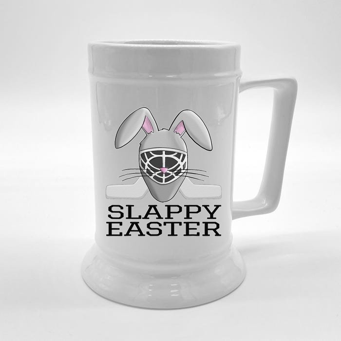 Fun Ice Hockey Easter Bunny Slappy Easter For Front & Back Beer Stein