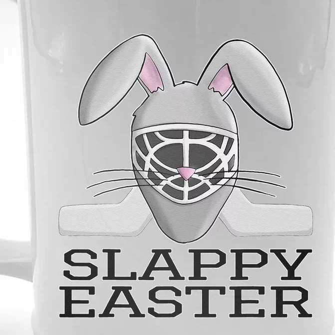 Fun Ice Hockey Easter Bunny Slappy Easter For Front & Back Beer Stein