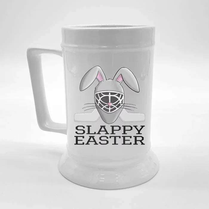 Fun Ice Hockey Easter Bunny Slappy Easter For Front & Back Beer Stein