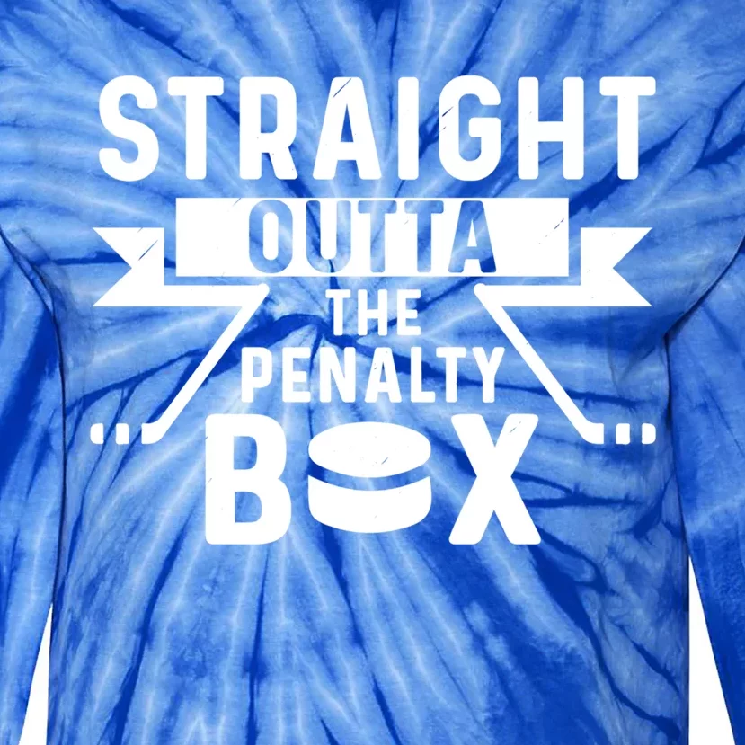 Funny Ice Hockey Player Straight Outta The Penalty Box Gift Tie-Dye Long Sleeve Shirt