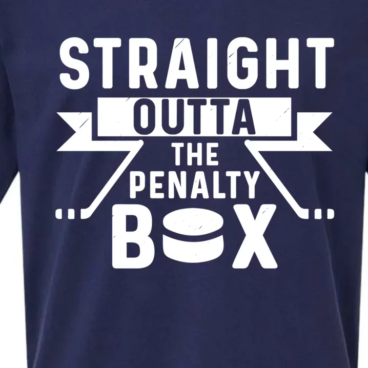 Funny Ice Hockey Player Straight Outta The Penalty Box Gift Sueded Cloud Jersey T-Shirt