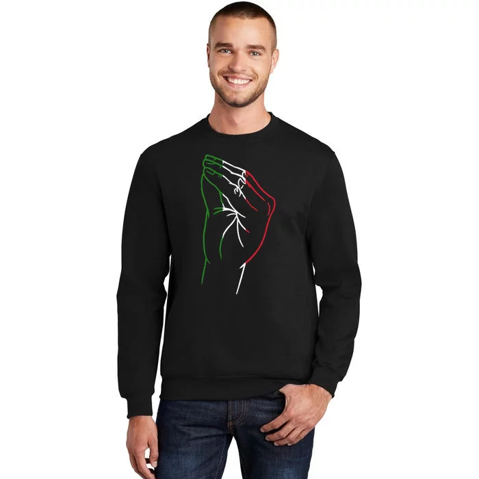 Funny Italian Hand Gesture Italian Flag Italy Italia Tall Sweatshirt