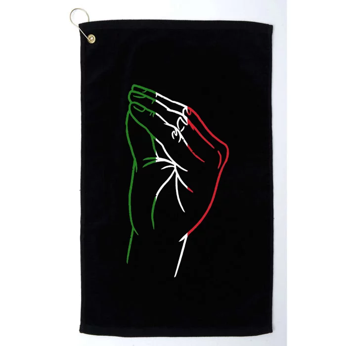 Funny Italian Hand Gesture Italian Flag Italy Italia Platinum Collection Golf Towel