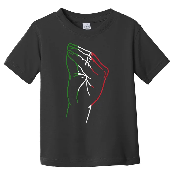 Funny Italian Hand Gesture Italian Flag Italy Italia Toddler T-Shirt