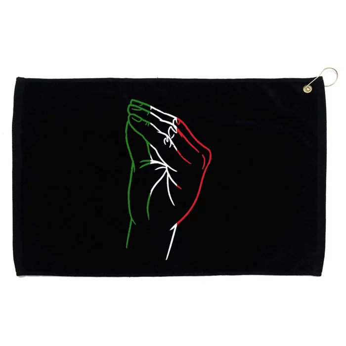 Funny Italian Hand Gesture Italian Flag Italy Italia Grommeted Golf Towel