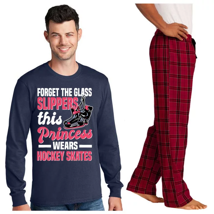 Funny Ice Hockey Girl This Princess Wears Hockey Skates Long Sleeve Pajama Set