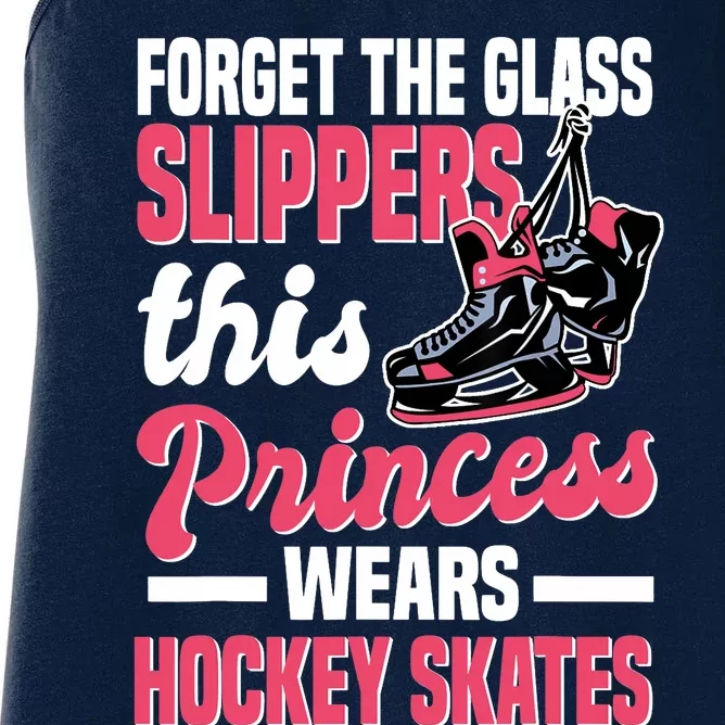 Funny Ice Hockey Girl This Princess Wears Hockey Skates Women's Racerback Tank