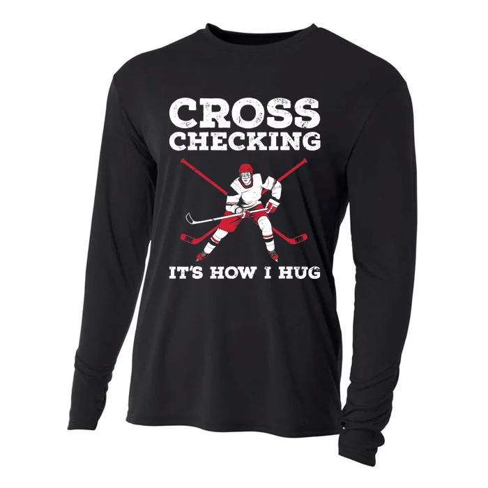 Funny Ice Hockey Art For Ice Hockey Lover Coach Cooling Performance Long Sleeve Crew