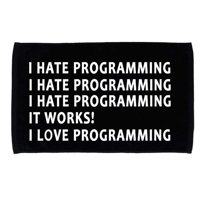 Funny I Hate Programming Coding Gift For Programmer Great Gift Microfiber Hand Towel