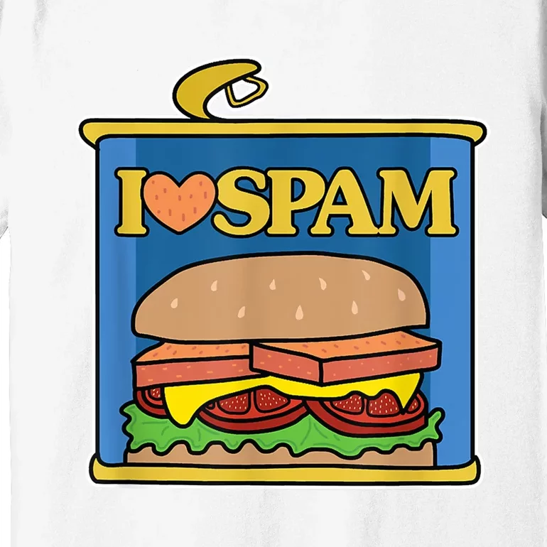 Funny I Heart Love Spam Canned Cooked Pork Food Lover Spam Premium T-Shirt