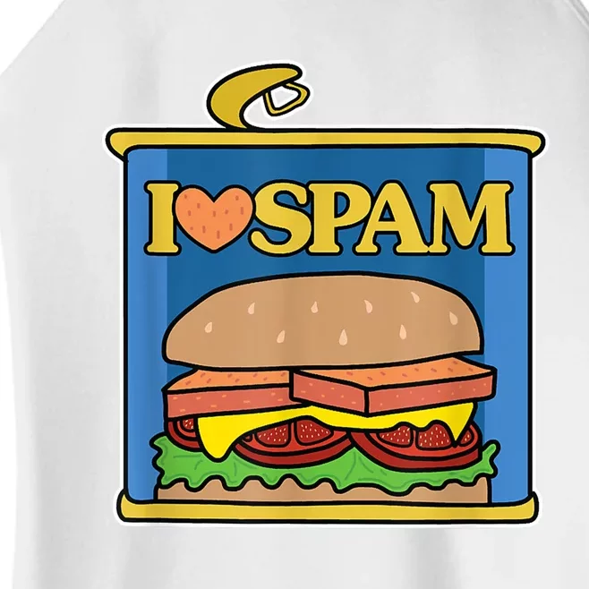 Funny I Heart Love Spam Canned Cooked Pork Food Lover Spam Women’s Perfect Tri Rocker Tank