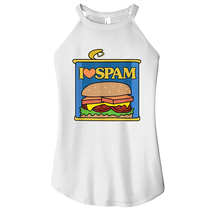 Funny I Heart Love Spam Canned Cooked Pork Food Lover Spam Women’s Perfect Tri Rocker Tank