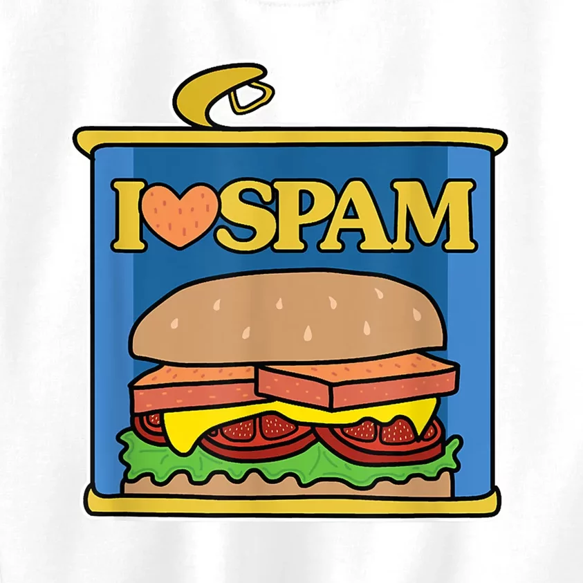 Funny I Heart Love Spam Canned Cooked Pork Food Lover Spam Kids Sweatshirt