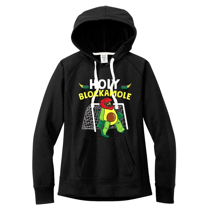 Funny Ice Hockey Goalie Avocado Gift For Winter Sports Women's Fleece Hoodie