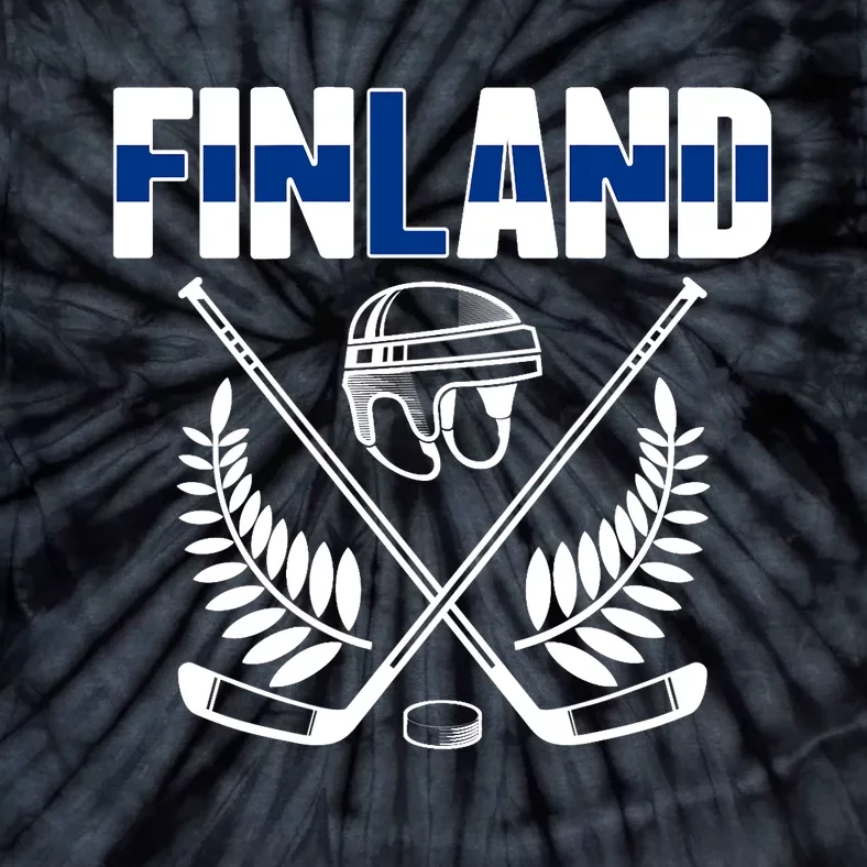 Finland Ice Hockey Fans Jersey Finnish Flag Hockey Sticks Tie-Dye T-Shirt