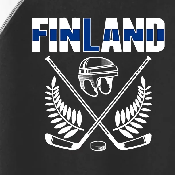 Finland Ice Hockey Fans Jersey Finnish Flag Hockey Sticks Toddler Fine Jersey T-Shirt