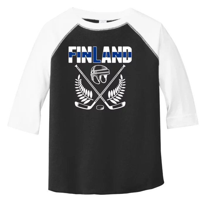 Finland Ice Hockey Fans Jersey Finnish Flag Hockey Sticks Toddler Fine Jersey T-Shirt