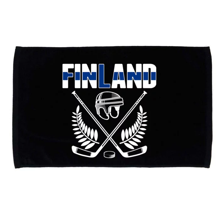 Finland Ice Hockey Fans Jersey Finnish Flag Hockey Sticks Microfiber Hand Towel