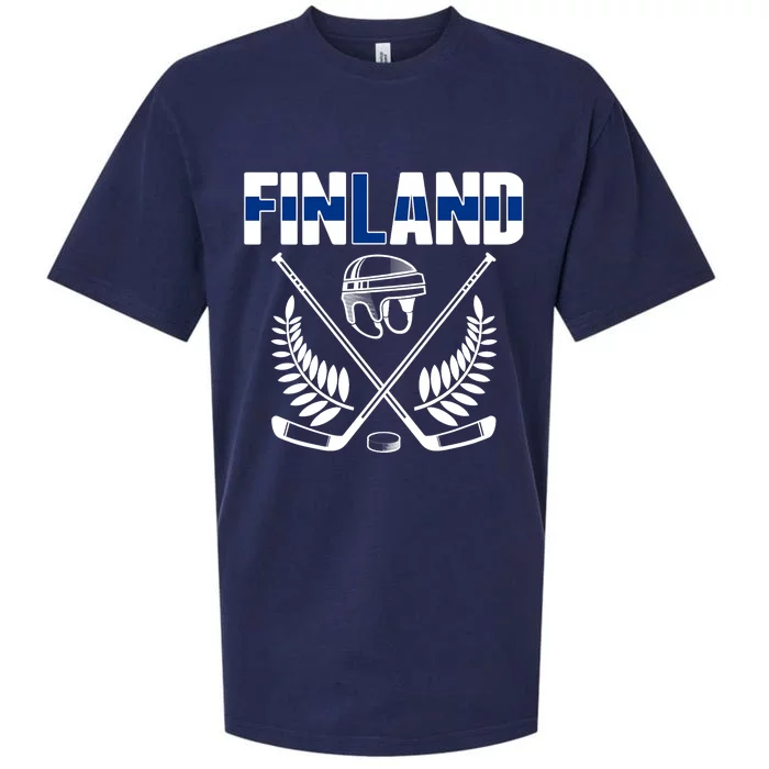 Finland Ice Hockey Fans Jersey Finnish Flag Hockey Sticks Sueded Cloud Jersey T-Shirt