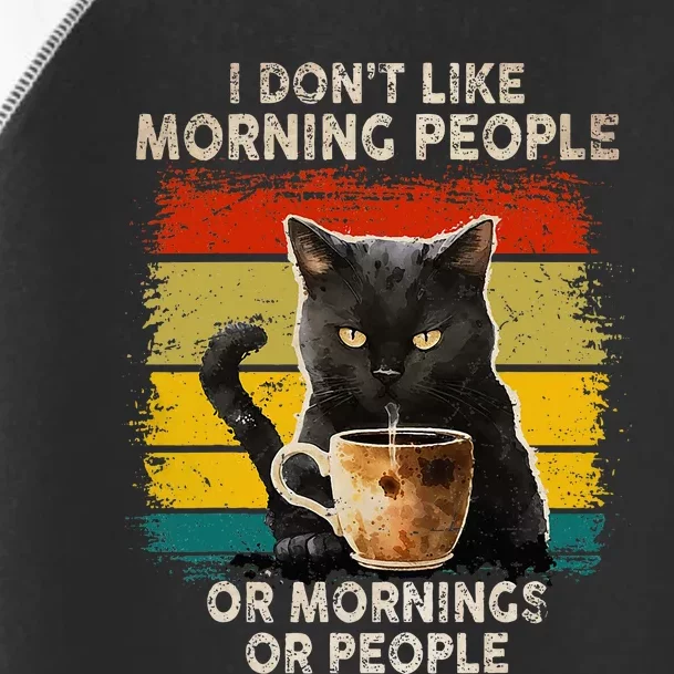 Fun I Hate Morning People And Mornings And People Coffee Cat Toddler Fine Jersey T-Shirt