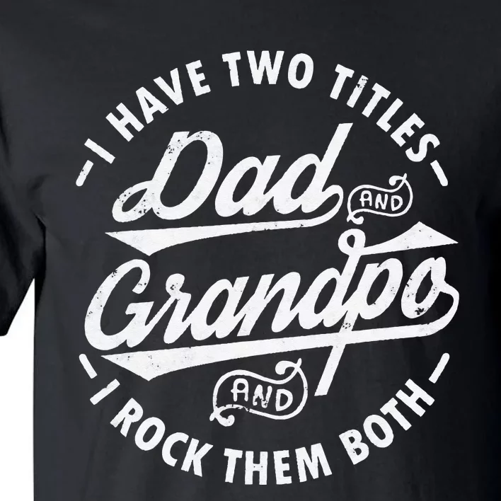 Funny I Have Two Titles Dad & Grandpa I Rock Them Both gift Tall T-Shirt