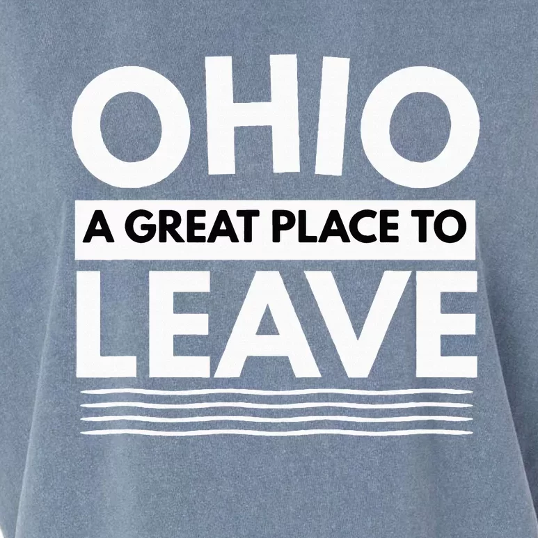 Funny I Hate Ohio A Great Place To Leave Sarcastic Ohio Gift Garment-Dyed Women's Muscle Tee