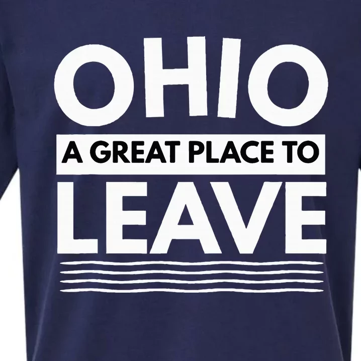 Funny I Hate Ohio A Great Place To Leave Sarcastic Ohio Gift Sueded Cloud Jersey T-Shirt