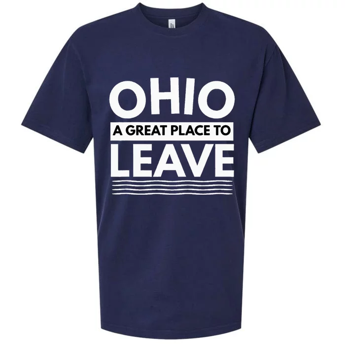 Funny I Hate Ohio A Great Place To Leave Sarcastic Ohio Gift Sueded Cloud Jersey T-Shirt