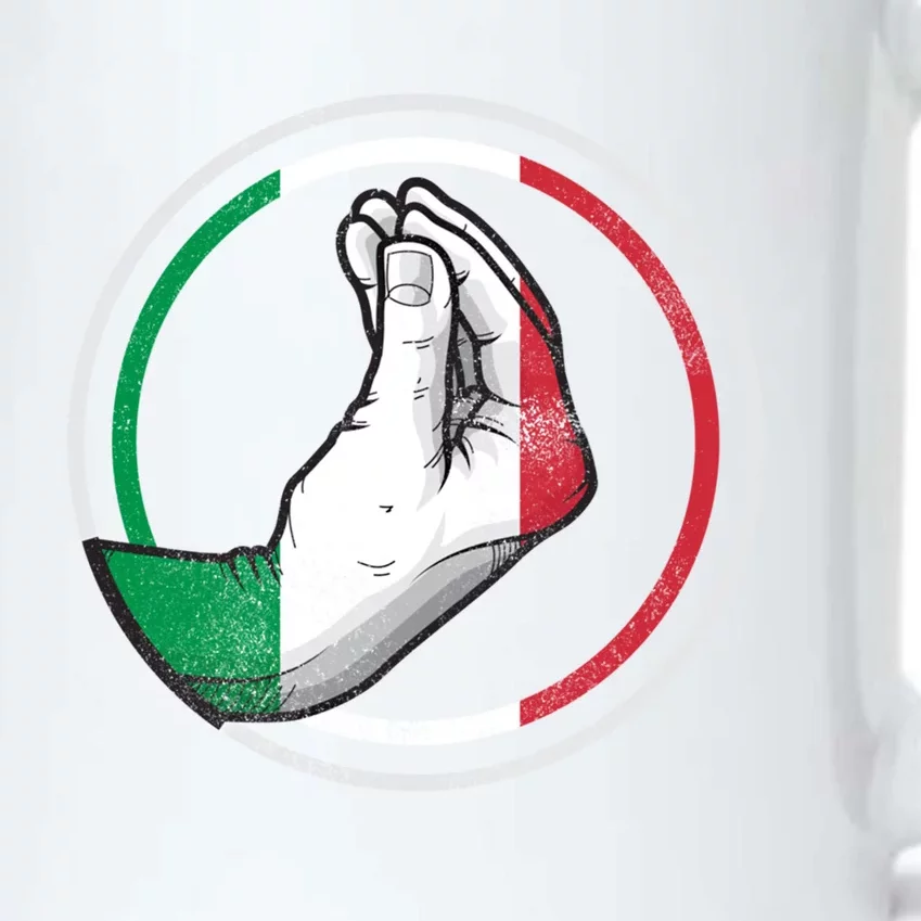 Funny Italy Hand Gesture Italian Flag Gift Black Color Changing Mug