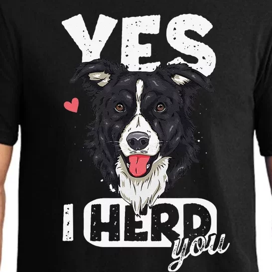 Funny I Herd You Border Collie Dog Lover Pajama Set