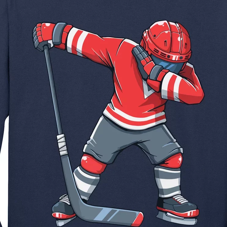 Funny Ice Hockey Dab Apparel, Dabbing Player Long Sleeve Shirt