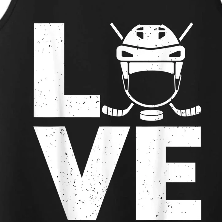 Funny Ice Hockey Art For Men Women Sport Ice Hockey Player Performance Tank