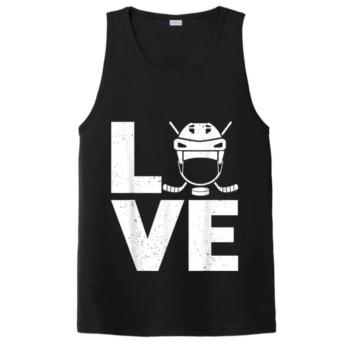 Funny Ice Hockey Art For Men Women Sport Ice Hockey Player Performance Tank