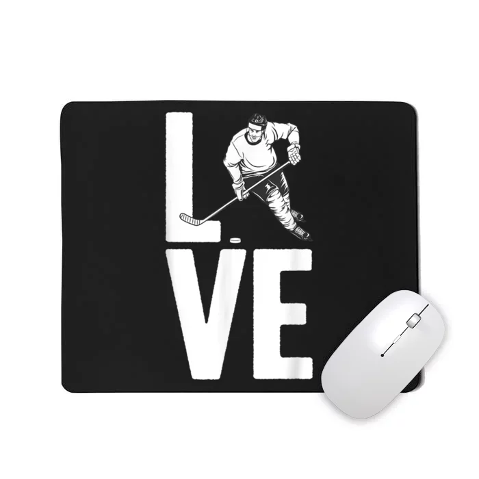 Funny Ice Hockey Art For Men Women Sport Ice Hockey Player Mousepad