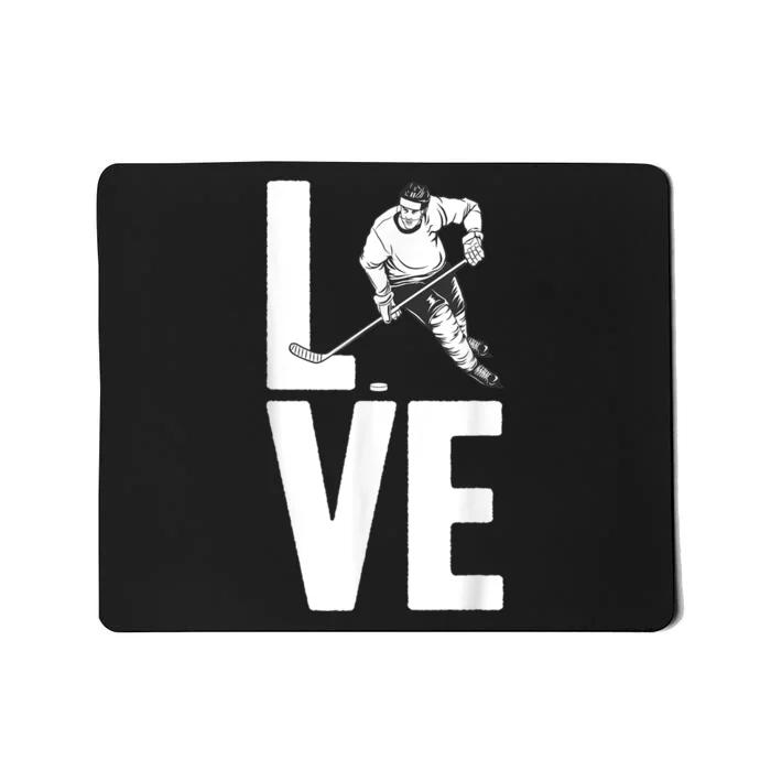 Funny Ice Hockey Art For Men Women Sport Ice Hockey Player Mousepad