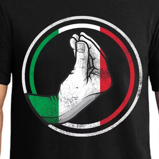 Funny Italy Hand Gesture Italian Flag Pajama Set