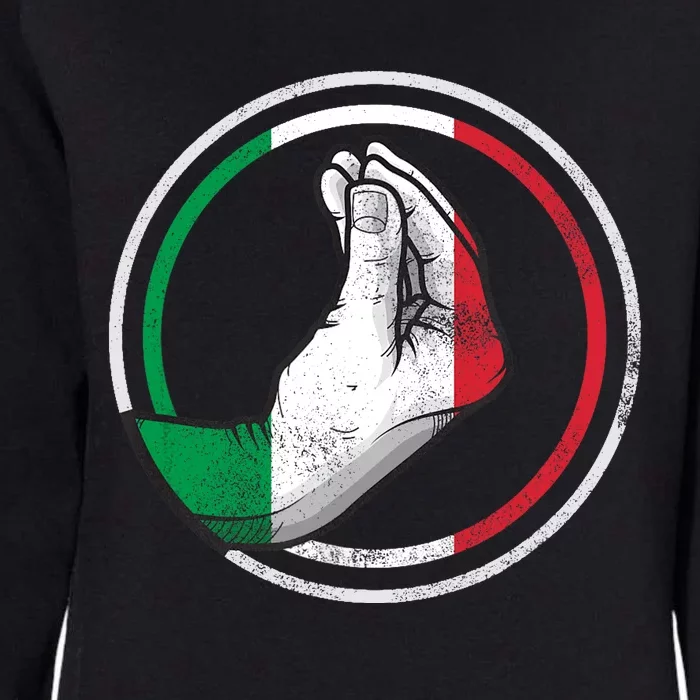 Funny Italy Hand Gesture Italian Flag Womens California Wash Sweatshirt