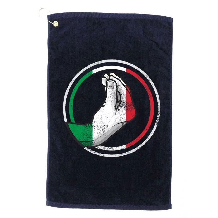 Funny Italy Hand Gesture Italian Flag Platinum Collection Golf Towel