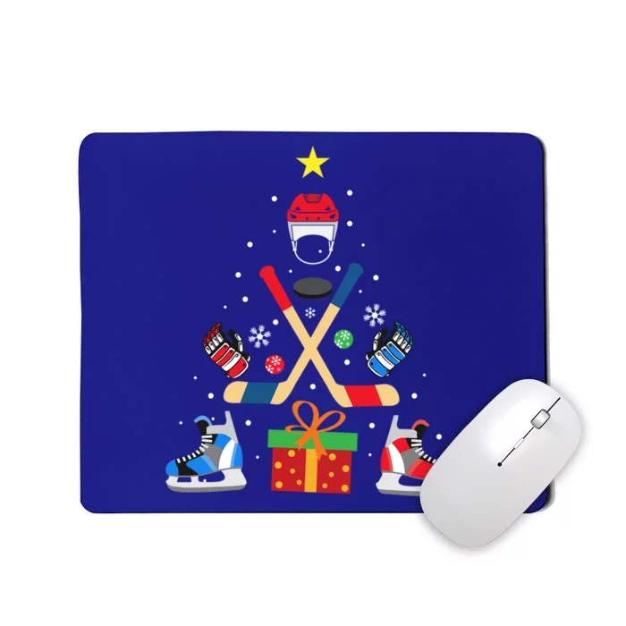 Funny Ice Hockey Christmas Tree Matching Christmas Gift Great Gift Mousepad