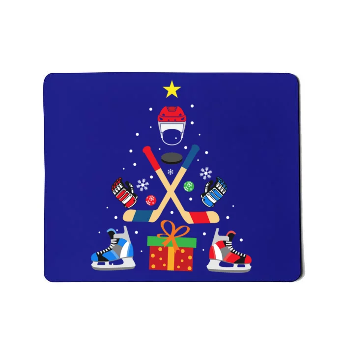 Funny Ice Hockey Christmas Tree Matching Christmas Gift Great Gift Mousepad