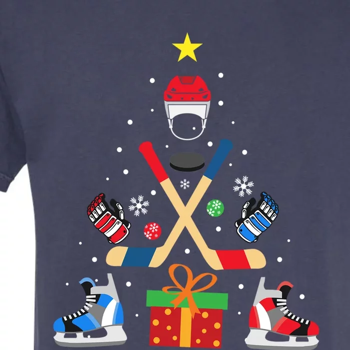 Funny Ice Hockey Christmas Tree Matching Christmas Gift Great Gift Garment-Dyed Heavyweight T-Shirt