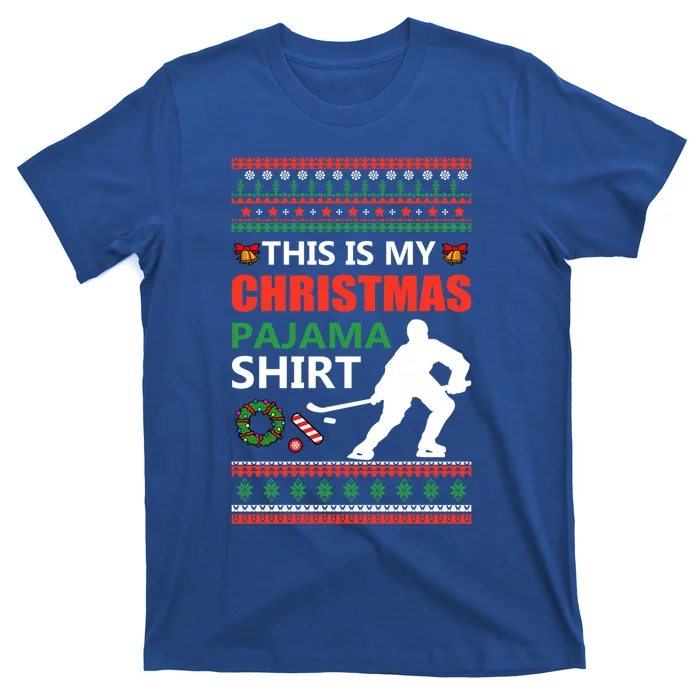 Funny Ice Hockey Christmas Pajama Ugly X Mas Sweater Meaningful Gift T-Shirt