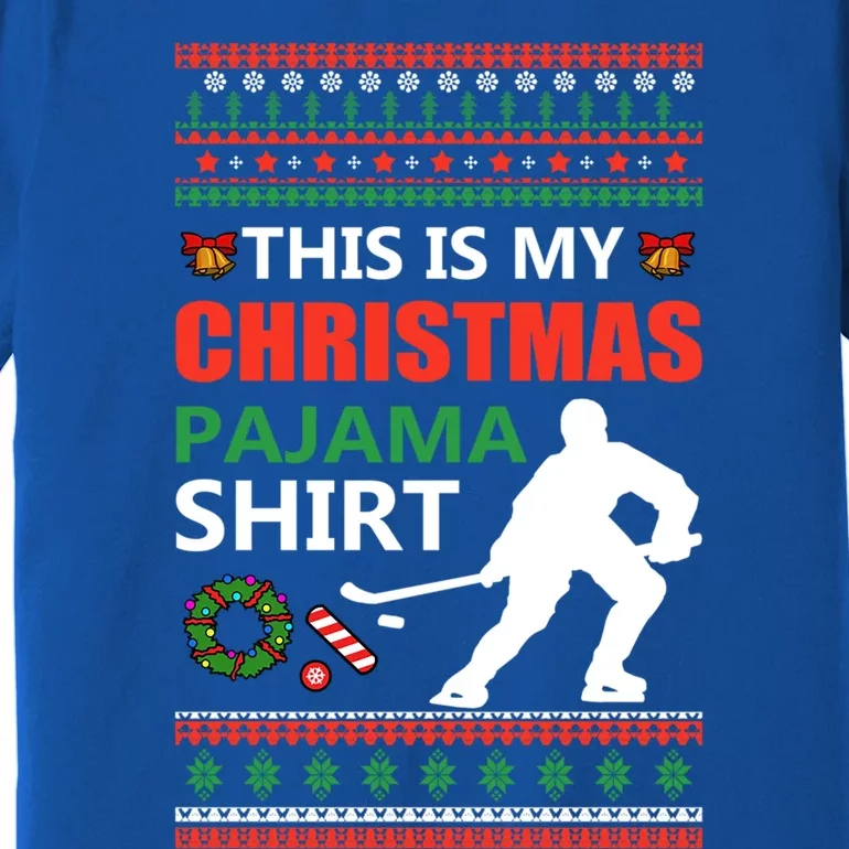 Funny Ice Hockey Christmas Pajama Ugly X Mas Sweater Meaningful Gift Premium T-Shirt