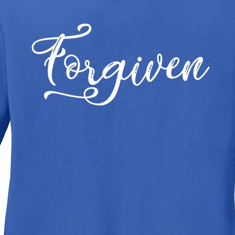 Forgiven Inspirational Holy Religious Week Christian Faith Meaningful Gift Ladies Long Sleeve Shirt