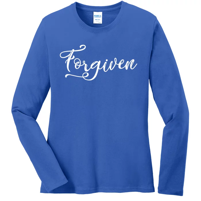 Forgiven Inspirational Holy Religious Week Christian Faith Meaningful Gift Ladies Long Sleeve Shirt