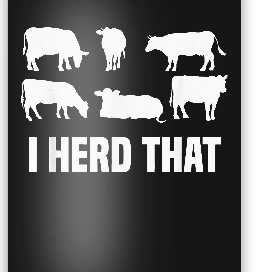 funny I Herd That I Animal Farm Cow Dairy Poster