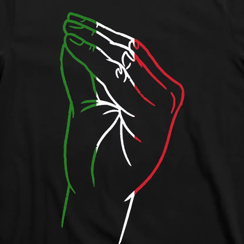 Funny Italian Hand Gesture Italian Flag Italy Italia T-Shirt